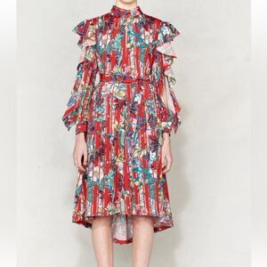 NWT Golden Goose Deluxe Brand Chieko dress -Candy Apple Flowers